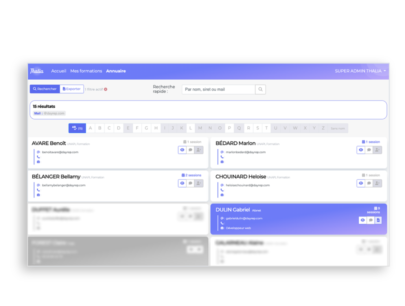 Annuaire de contacts