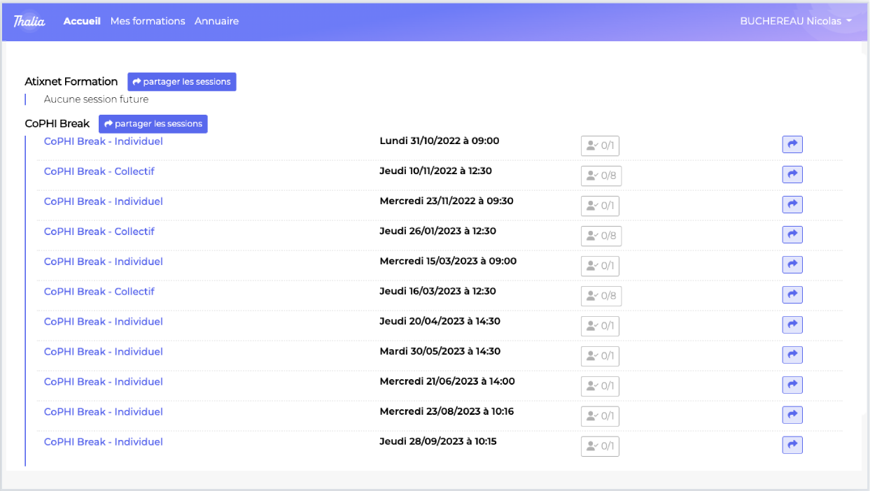 Accueil Thalia en mode liste